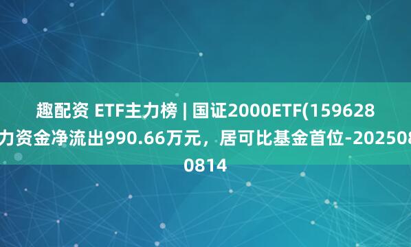 趣配资 ETF主力榜 | 国证2000ETF(159628)主力资金净流出990.66万元，居可比基金首位-20250814